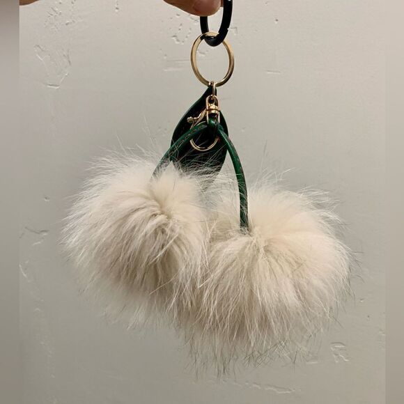 Handmade Luxury Real Fox Fur Tote/Crossbody & Fur Ball Keychain/Bag charm - Picture 13 of 16